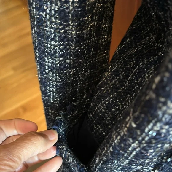 Land’s End Blue Tweed Jacket NWT Size 4 Fringe Texture Blazer/Jacket - Picture 6 of 9